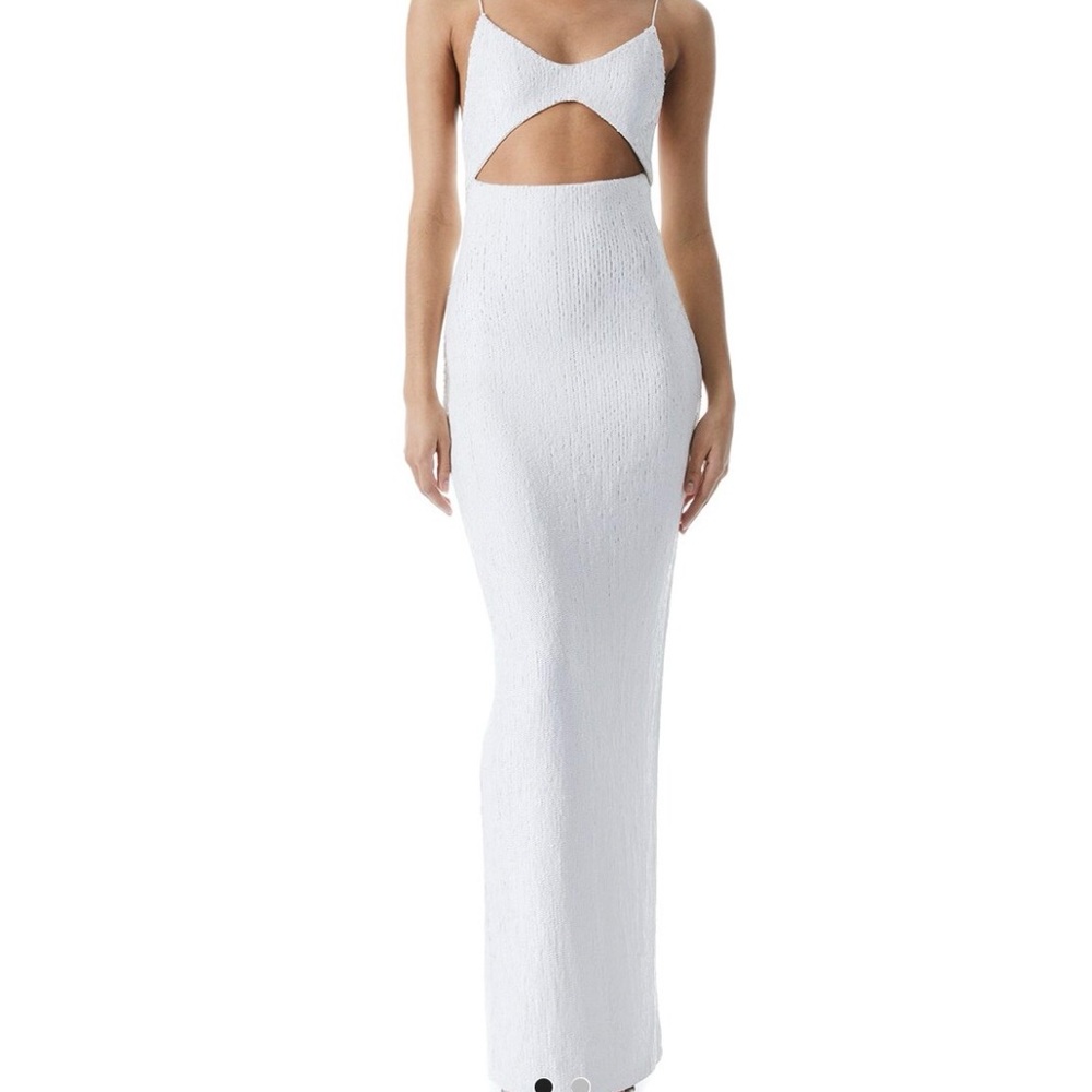 Alice & Olivia Size 6 Elegant White Cut-Out Maxi Dress